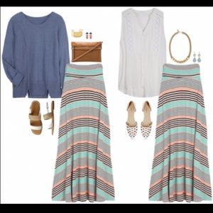 NWT Vail Striped Maxi Skirt